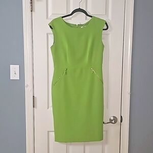 Jones Studio Green Dress Office Wear Business Casual Meeting Dress